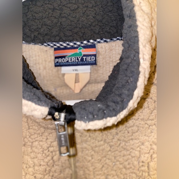 Properly Tied YXL fleece tan vest - Picture 2 of 2